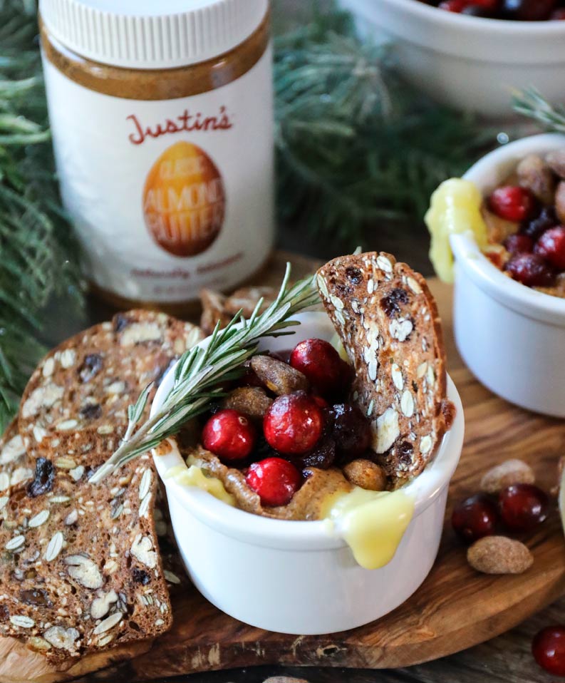 CRANBERRY ALMOND BUTTER BAKED BRIE