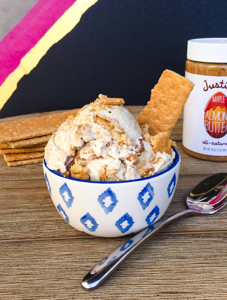 MAPLE ALMOND BUTTER CHEESECAKE ICE CREAM (VEGAN)